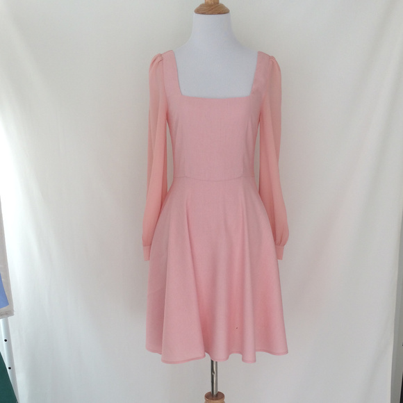 Pink Chiffon Summer Dress, Natural Fabric 00 - 12 - Picture 3 of 5
